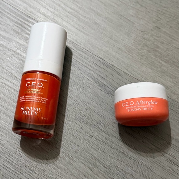 Sunday Riley Other - Sunday Riley C.E.O. Brightening Serum and Afterglow Cream - White and Orange